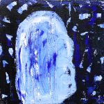 015 Colourful Identity #3 Blues Man, 2017, Acrylic and Oil on Hessian, 56cm x 60cm