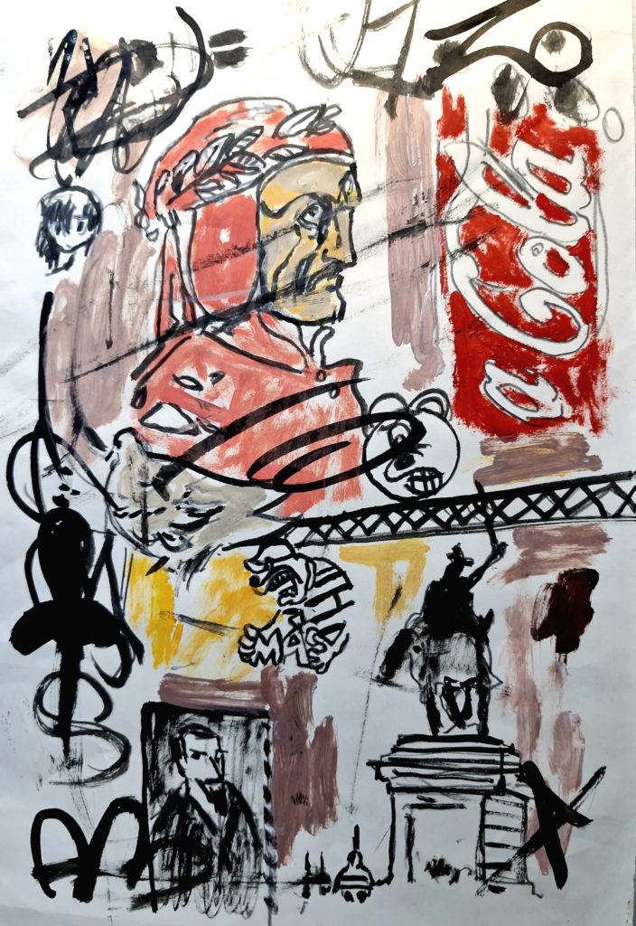 &quot;Untitled - Japan - 06092024-1&quot;, Acrylic, ink on paper, 29.7 x 42.0