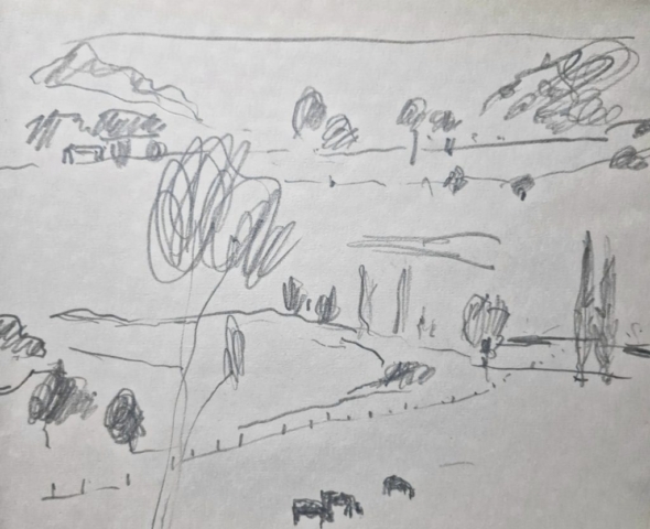 "Border Districts - 30902024-2", Pencil on Paper 28 x 23.5cm