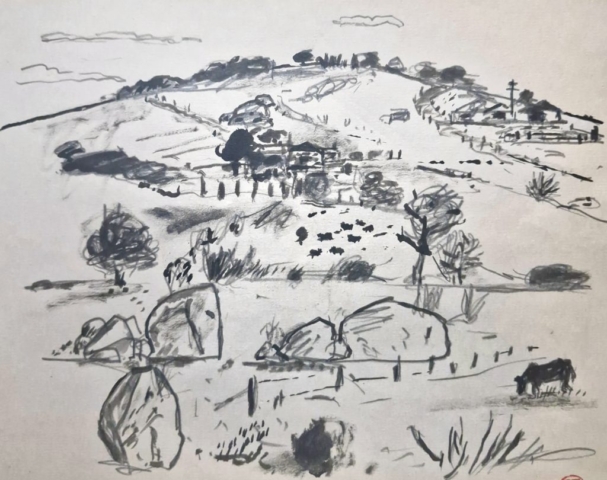 "Border Districts - 01102024-2", Pencil on Paper 28 x 23.5cm