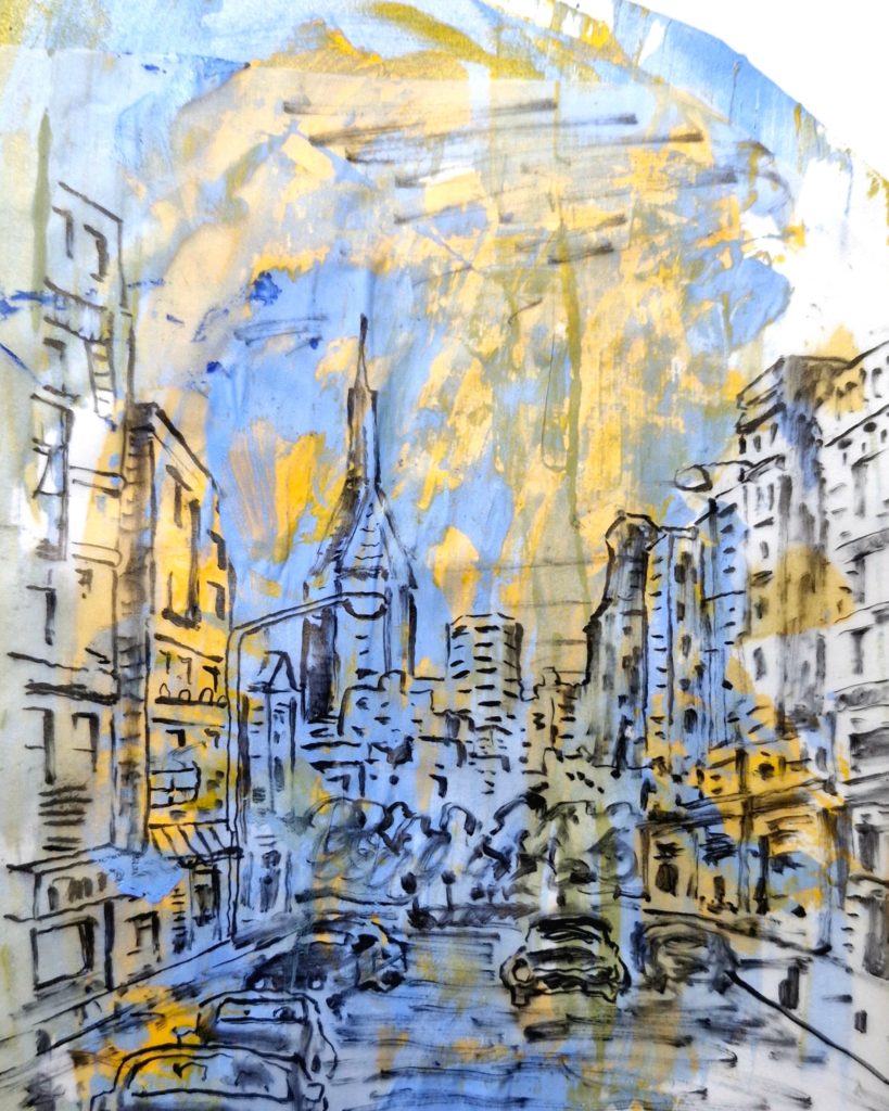 &quot;New York - I03072024-1&quot;, acrylic on paper, 29.7 x 21.0cm