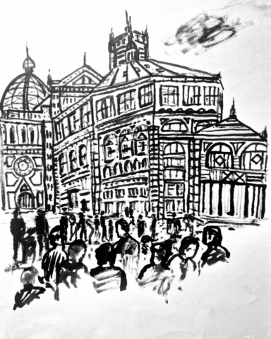 "Florence - 25082024-1", Ink on paper, 29.7 x 21.0