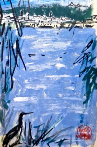 "Japan Notebook 05092024-2" acrylic, pencil & ink on paper, 9.4 x 15.0cm