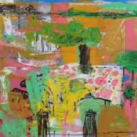Parklife 2025 Acrylic and Oil on board, Framed 120cm x 120cm
