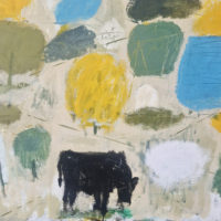 Black Cow 2025, Acrylic on Canvas, Framed 122cm x 92cm