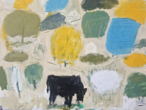 Black Cow 2025, Acrylic on Canvas, Framed 122cm x 92cm